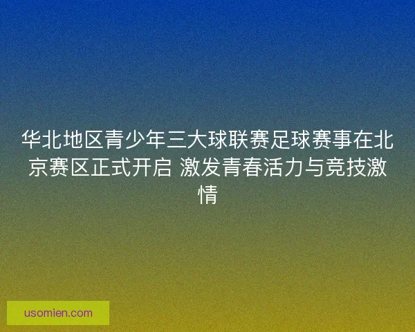 华北地区青少年三大球联赛足球赛事在北京赛区正式开启 激发青春活力与竞技激情 华北地区青少年三大球联赛足球赛事在北京赛区正式开启 激发青春活力与竞技激情