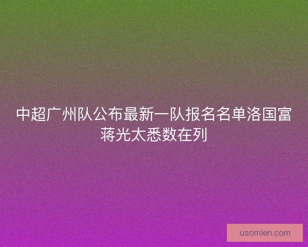 中超广州队公布最新一队报名名单洛国富蒋光太悉数在列 中超广州队公布最新一队报名名单洛国富蒋光太悉数在列