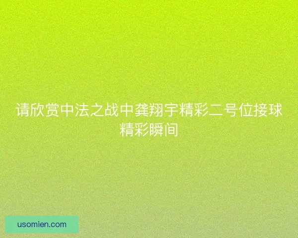 请欣赏中法之战中龚翔宇精彩二号位接球精彩瞬间
